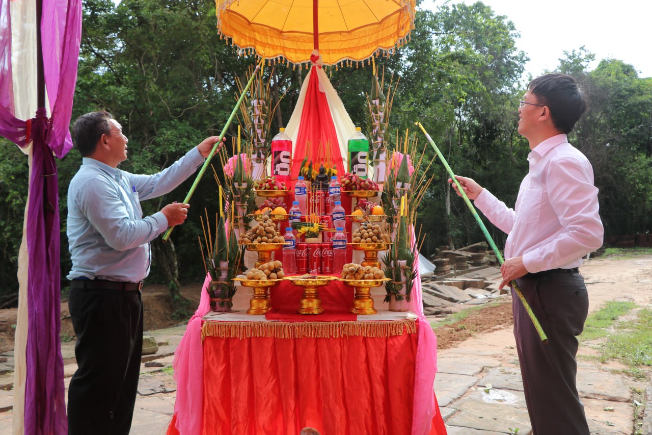 អាជ្ញាធរជាតិអប្សរា ប្រារព្ធពិធីប្រុង​ពលីបើកការដ្ឋានជួសជុលស្ពានហាលខាងកើតនៃប្រាសាទបេងមាលា